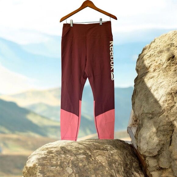 Reebok Women's Legging‎ Sz M Rose High Rise Active Wear Training Running - Picture 1 of 4